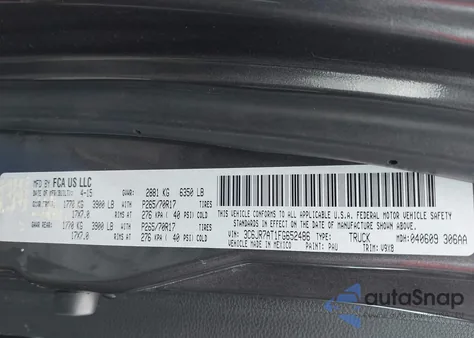 2015 Ram 1500 Tradesman z USA, uszkodzony, nr VIN 3C6JR7AT1FG652486